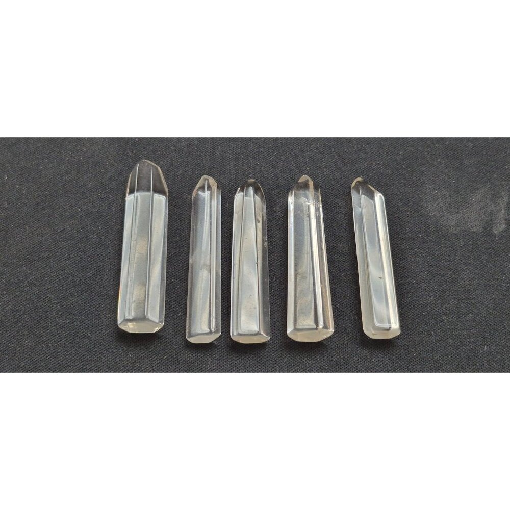 Clear Quartz Hexagonal Crystal Points Healing Crafting Decoration Set 5 - Picture 5 of 5